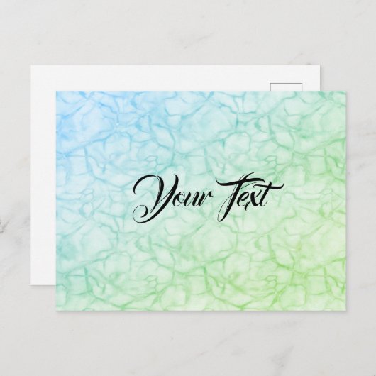 Carte Postale Motif de marbre bleu vert Stylé Mignon (Devant / Derrière)