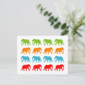 Carte Postale Motif de marche des éléphants (Debout devant)