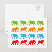 Carte Postale Motif de marche des éléphants (Devant / Derrière)
