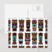 Carte Postale Motif de masque Tiki (Devant / Derrière)