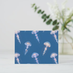 Carte Postale Motif de méduse lumineuse