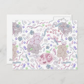 Carte Postale Motif de microbiologie (Devant / Derrière)