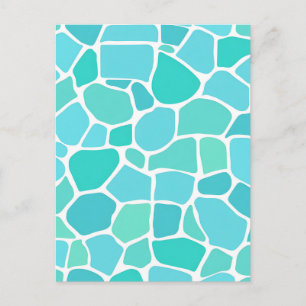 Carte Postale Motif de mosaïque en verre de mer turquoise aqua