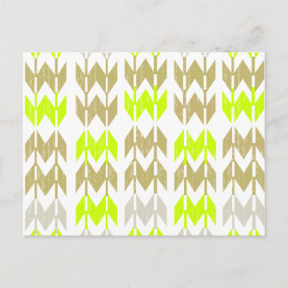 Carte Postale Motif de néon abstrait tribal chevron géométrique