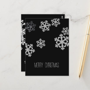 Carte Postale Motif de Noël minimaliste monochrome