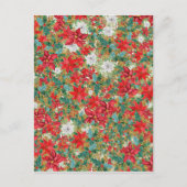 Carte Postale Motif de Noël Poinsettia (Devant)