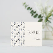 Carte Postale Motif de notes de musique mignonnes Merci (Debout devant)