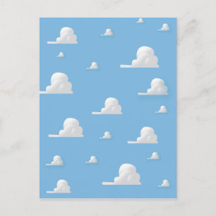 Carte Postale Motif de nuage de dessin animé mignon