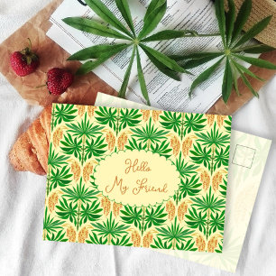 Carte Postale Motif de palmiers à ambiance tropicale Amitié
