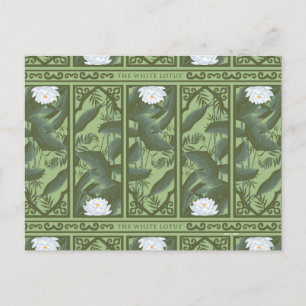 Carte Postale Motif de panneau botanique Lotus - Le Lotus Blanc