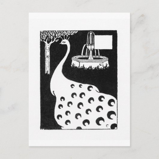 Carte Postale Motif de paon, de "d'Arthur de Le Morte" (litho) (Devant)