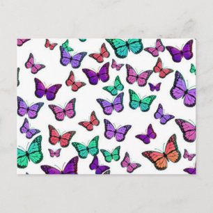 Carte Postale Motif de papillons colorés