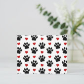 Carte Postale Motif De Pattes, Pattes De Chien, Pattes Noires, C (Debout devant)