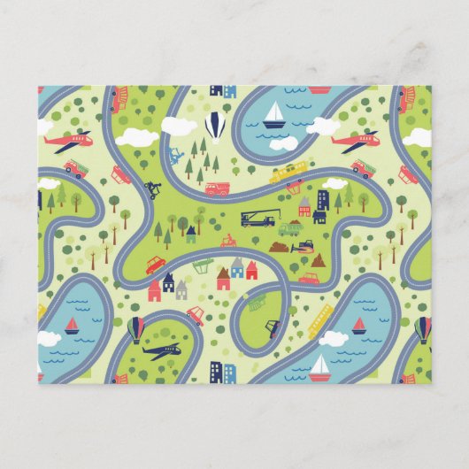 Carte Postale Motif de paysage pour enfants (Devant)
