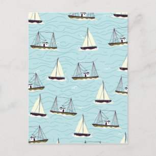 Carte Postale Motif de pêche nautique