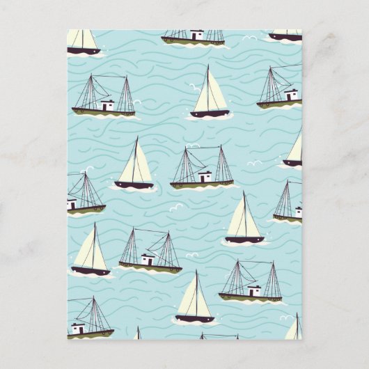 Carte Postale Motif de pêche nautique (Devant)