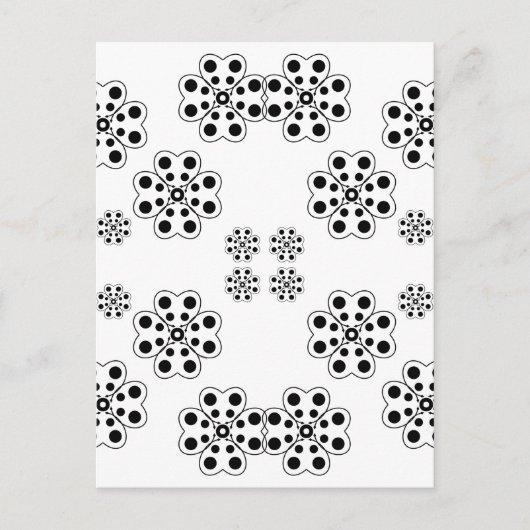 Carte Postale Motif de pétales à points de polka (Devant)