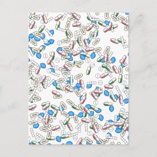 Carte Postale Motif de pilules (Devant)