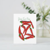 Carte Postale Motif de piments rouges chauds (Debout devant)