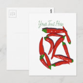 Carte Postale Motif de piments rouges chauds (Devant / Derrière)