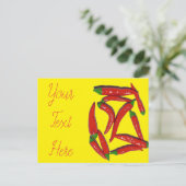 Carte Postale Motif de piments rouges chauds (Debout devant)