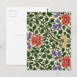 Carte Postale Motif de pivoine de chinoiserie vintage Owen Jones