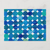 Carte Postale Motif de points - bleu et vert (Devant)