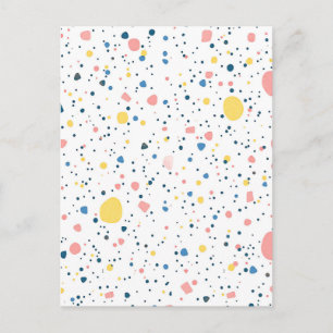 Carte Postale Motif de points de confettis en terrazzo moderne p