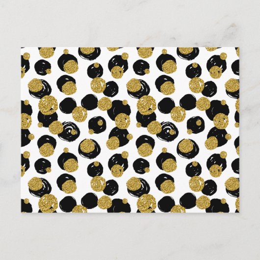 Carte Postale Motif de points dorés et noirs (Devant)