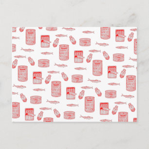 Carte Postale Motif de poisson en boîte