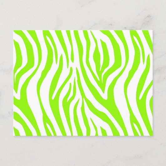 Carte Postale Motif de Poster de animal vert clair Zebra (Devant)