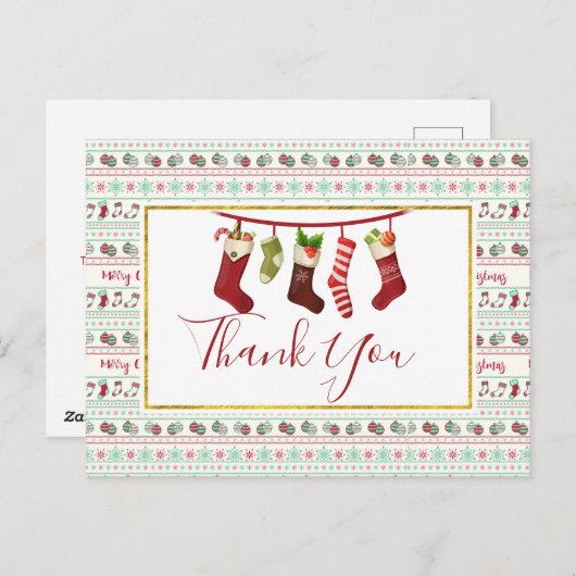 Carte Postale Motif de pull de Noël laid (Devant / Derrière)