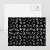 Carte Postale motif de puzzle noir (Devant / Derrière)