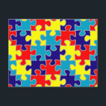 Carte Postale MOTIF de puzzle Sensibilisation sur l'autisme ASD<br><div class="desc">Beau motif de puzzle sensibilisation sur l'autisme. Ce motif est proche et cher à mon coeur. Mon propre fils a été diagnostiqué il y a deux ans. J'ai mis ce motif sur autant de produits que je pouvais dans l'espoir d'aider à lever la sensibilisation sur l'autisme de toute façon que...</div>
