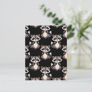 Carte Postale Motif de Raton Laveur Noir Design 