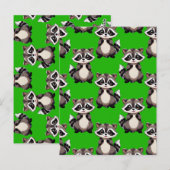 Carte Postale Motif de Raton Laveur Vert  (Devant / Derrière)