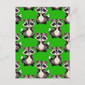 Carte Postale Motif de Raton Laveur Vert  (Devant)