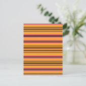 Carte Postale Motif de rayure horizontale rose orange gras (Debout devant)
