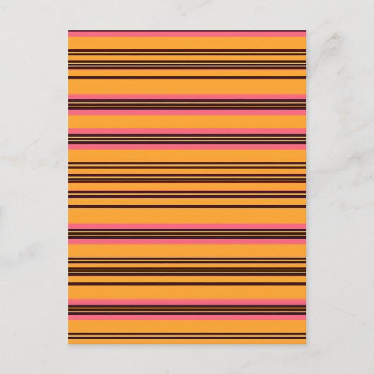 Carte Postale Motif de rayure horizontale rose orange gras (Devant)