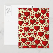 Carte Postale Motif de Red Hearts (Devant / Derrière)