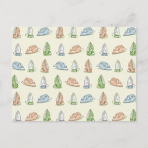 Carte Postale Motif de repassage de blanchisserie en fer