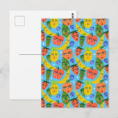 Carte Postale Motif de salade de fruits drôle et fantaisiste Ble (Devant / Derrière)