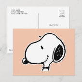 Carte Postale Motif de sourire de Snoopy avec rire (Devant / Derrière)