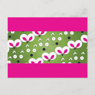 Carte Postale Motif de souris Cat vert