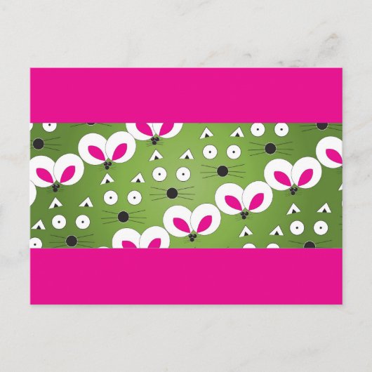 Carte Postale Motif de souris Cat vert (Devant)