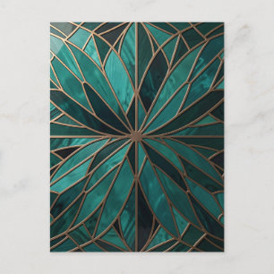 Carte Postale Motif de starburst géométrique doré Art Déco Luxe