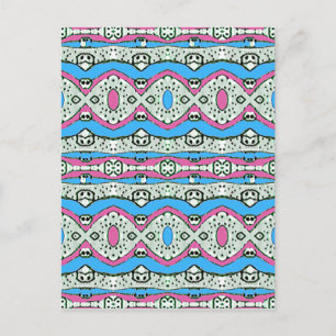 Carte Postale Motif de style aztèque en couleurs pastel