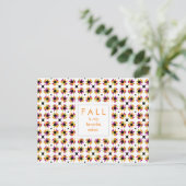 Carte Postale Motif de surface composée de feuilles d'automne mo (Debout devant)
