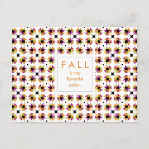 Carte Postale Motif de surface composée de feuilles d'automne mo