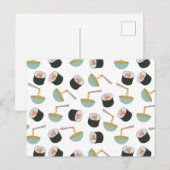 Carte Postale Motif de sushis et nouilles (Devant / Derrière)